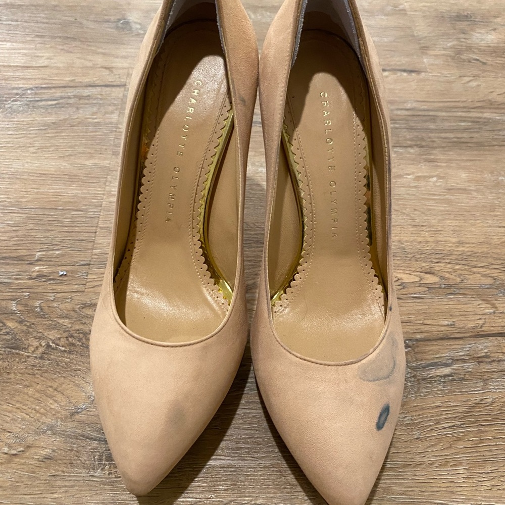 Charlotte Olympia iconic suede leather hills